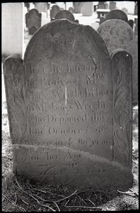 Gravestone of Mary Wright (1749), Wethersfield Village Cemetery