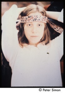 Lacey Mason wearing a bandana, Tree Frog Farm commune