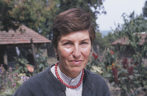 Barbara Halpern in the garden