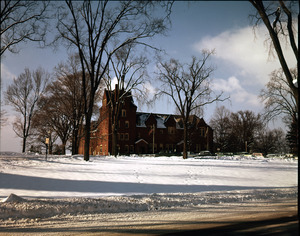 South College in snow
