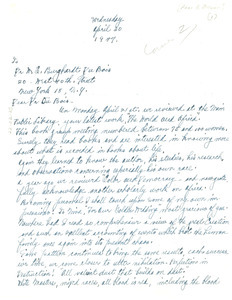 Letter from Anna B. Zellman to W. E. B. Du Bois
