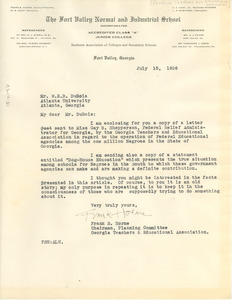 Letter from Frank S. Horne to W. E. B. Du Bois
