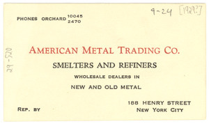 American Metal Trading Co. business card