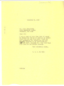 Letter from W. E. B. Du Bois to Jack Abramowitz