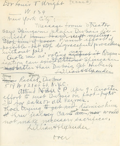 Letter drafts by Lillian Alexander