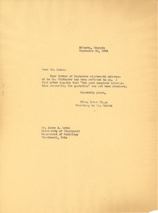 Letter from Ellen Irene Diggs to James A. Quinn