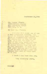 Letter from W. E. B. Du Bois to Eugene O'Neill