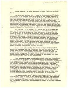 Circular letter from American Sponsoring Committee for Representation at the World Peace Congress to unidentified correspondent