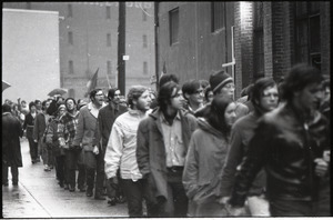 MIT I-Lab demonstration: protesters marching by Instrumentation Laboratory