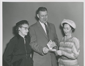 Willis C. Gorthy and Mrs. Augusta Greenbaum at presentation of Emil Greenbaum Memorial Fund