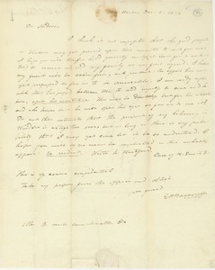 Letter from Reverend E. P. Barrows to Erasmus Darwin Hudson