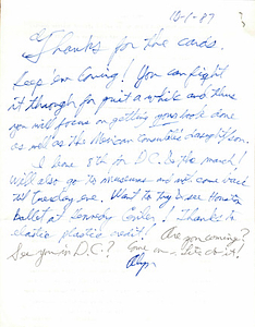 Correspondence from Alyn Hess to Lou Sullivan (October 1, 1987)