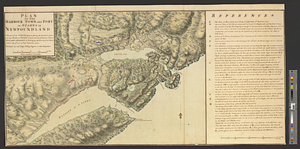 Plan of the harbour town and fort of St. Iohns in Newfoundland with part of the country adjacent, shewing the operations performed by a body of troops, commanded by Lieutenant Colonel William Amherst in dislodging the enemy, from thence between the 13th and 18th of September, 1762