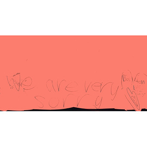 "We are very sorry" card from an Illinois student