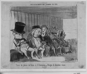 Train de plasir de Paris à St.-Germain: - Wagon de deuxième classe.