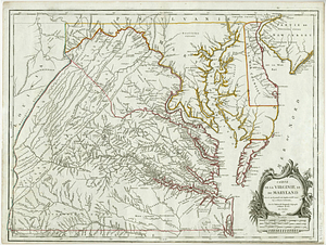 Carte de la Virginie et du Maryland