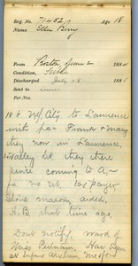 Tewksbury Almshouse Intake Record: Berry, Ellen