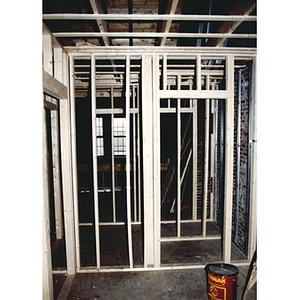 Framing work on the interior of 326 Shawmut Avenue.