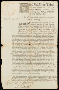 Appointment of Jonathan Sayward as justice of the peace for King George III