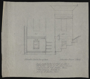 Inch Scale Detail of Hall at Stairs, Alt. & Add., House of Mr. John S. Ames, 3 Commonwealth Ave., Boston, Mass., undated