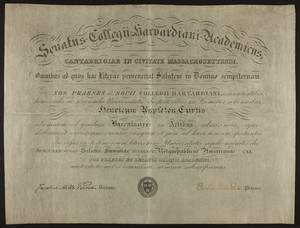Harvard University diploma, 1896