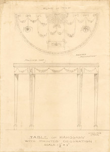 "Table of Mahogany with Painted Decoration"