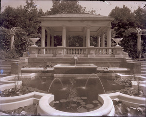 Mrs. Evans pool, fountain and summer house