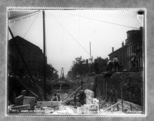 Work on sidewalls of incline, sec.A, EBT, looking south