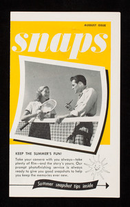 Snaps, August issue, Sullivan Photo Service, 736 Forest Avenue, Portland, Maine