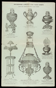 Rochester Lamp, manufactured by Edward Miller & Co., 10 & 12 College Place, 66 Park Place, New York, New York