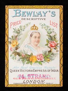Bewlay's descriptive price list, Bewlay & Co., 49,74, 156 Strand and 143 Cheapside, London, England