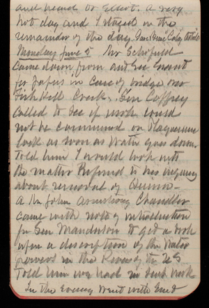Thomas Lincoln Casey Notebook, May 1893-August 1893, 28, and heard Dr. Elliot. A very