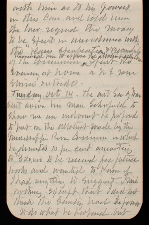 Thomas Lincoln Casey Notebook, October 1890-December 1890, 14, with him as to his powers