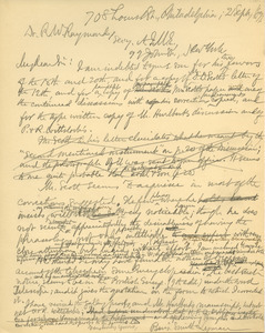 Letter from Benjamin Smith Lyman to Rossiter W. Raymond