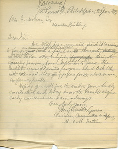 Letter from Benjamin Smith Lyman to William G. Neilson