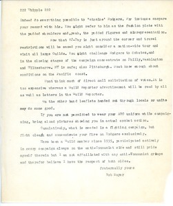 Letter from Bob Mayer to Charles L. Whipple