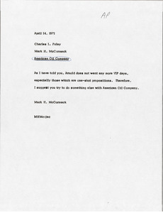 Memorandum from Mark H. McCormack to Charles L. Foley