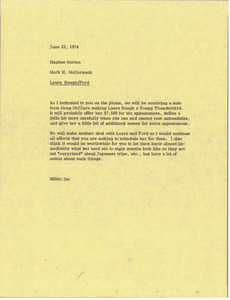 Memorandum from Mark H. McCormack to Hughes Norton