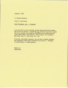 Memorandum from Mark H. McCormack to H. Richard Isaacson