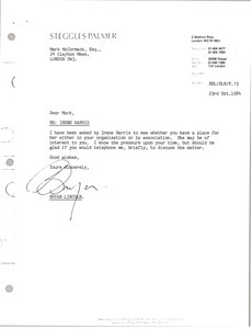 Letter from Bryan Lincoln to Mark H. McCormack