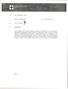 Memorandum from Eric Drossart to Mark H. McCormack