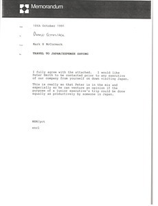 Memorandum from Mark H. McCormack to Dinner Committee