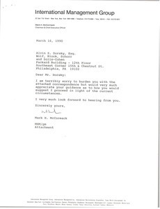 Letter from Mark H. McCormack to Alvin S. Dorsky