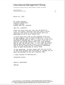 Letter from Mark H. McCormack to Mike Luckwell