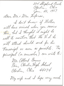 Letter from Don McIlroy to John Xifaras and Gloria Xifaras Clark