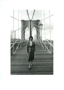 Elizabeth Holtzman on the Brooklyn Bridge