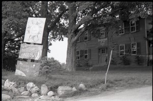 Commune house in Warwick, with signs reading "All ages, all races, all people welcome" and "no drugs, no alcohol allowed"