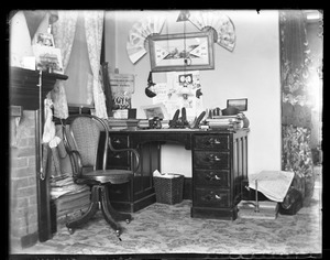 My corner and desk [dormitory room, South College], Massachusetts Agricultural College