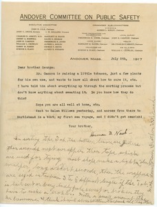 Letter from Herman B. Nash to George S. Nash