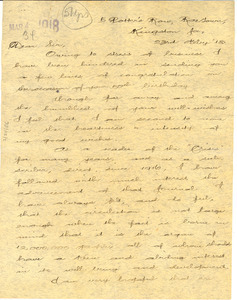 Letter from M. C. Dodd to W. E. B. Du Bois